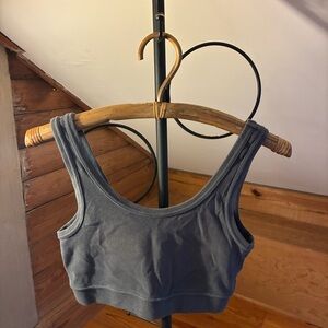 H&M Gray Ribbed Cotton Bra Top, GUC, M